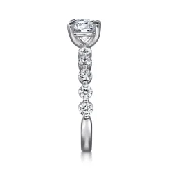 Hot Gabriel & Co. Silvey - 14K White Gold Round Single Prong Diamond Engagement Ring