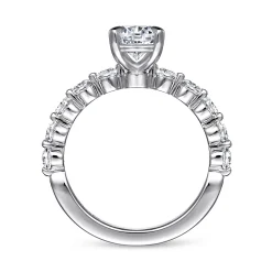 Hot Gabriel & Co. Silvey - 14K White Gold Round Single Prong Diamond Engagement Ring