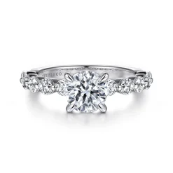 Hot Gabriel & Co. Silvey - 14K White Gold Round Single Prong Diamond Engagement Ring