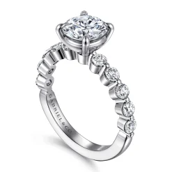Gabriel & Co. Silvey - 14K White Gold Round Single Prong Diamond Engagement Ring