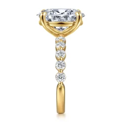 Hot Gabriel & Co. Silvey - 14K Yellow Gold Oval Single Prong Diamond Engagement Ring
