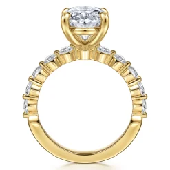 Hot Gabriel & Co. Silvey - 14K Yellow Gold Oval Single Prong Diamond Engagement Ring