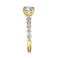 Discount Gabriel & Co. Silvey - 14K Yellow Gold Round Single Prong Diamond Engagement Ring