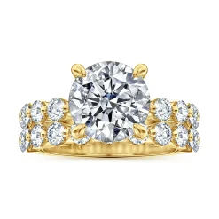 Sale Gabriel & Co. Silvey - 14K Yellow Gold Round Single Prong Diamond Engagement Ring