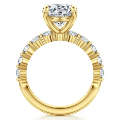 Sale Gabriel & Co. Silvey - 14K Yellow Gold Round Single Prong Diamond Engagement Ring