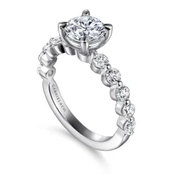 Sale Gabriel & Co. Silvey - Platinum Round Single Prong Diamond Engagement Ring