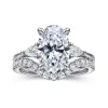 Clearance Gabriel & Co. Sima - 14K White Gold Oval Three Stone Diamond Engagement Ring