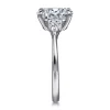 Best Gabriel & Co. Sima - 14K White Gold Oval Three Stone Diamond Engagement Ring