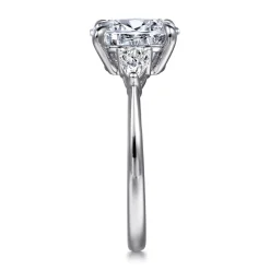 Best Gabriel & Co. Sima - 14K White Gold Oval Three Stone Diamond Engagement Ring