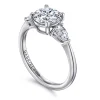 Best Gabriel & Co. Sima - 14K White Gold Round Three Stone Diamond Engagement Ring