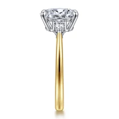 Online Gabriel & Co. Sima - 14K White-Yellow Gold Oval Three Stone Diamond Engagement Ring