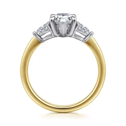 Outlet Gabriel & Co. Sima - 14K White-Yellow Gold Pear Shape Three Stone Diamond Engagement Ring