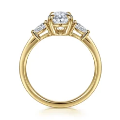 Online Gabriel & Co. Sima - 14K Yellow Gold Oval Three Stone Diamond Engagement Ring
