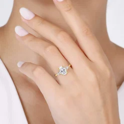 Online Gabriel & Co. Sima - 14K Yellow Gold Oval Three Stone Diamond Engagement Ring