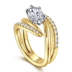 Online Gabriel & Co. Slate - 14K White-Yellow Gold Bypass Marquise Shape Diamond Engagement Ring