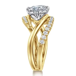 Online Gabriel & Co. Slate - 14K White-Yellow Gold Bypass Marquise Shape Diamond Engagement Ring