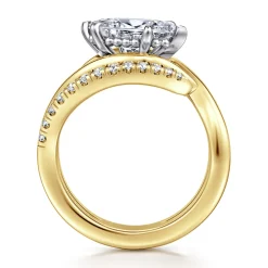 Online Gabriel & Co. Slate - 14K White-Yellow Gold Bypass Marquise Shape Diamond Engagement Ring