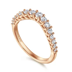 Sale Gabriel & Co. Soire - Curved-14K Rose Gold Diamond Anniversary Band - 0.5 ct
