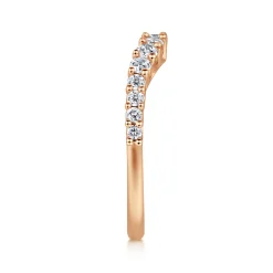 Sale Gabriel & Co. Soire - Curved-14K Rose Gold Diamond Anniversary Band - 0.5 ct