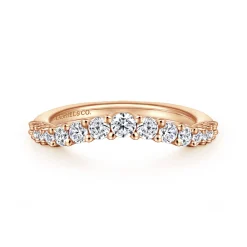 Sale Gabriel & Co. Soire - Curved-14K Rose Gold Diamond Anniversary Band - 0.5 ct