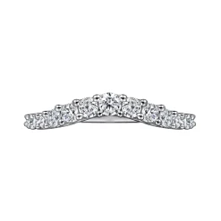 Online Gabriel & Co. Soire - Curved 14K White Gold Shared Prong Diamond Wedding Band - 0.5 ct