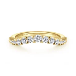 Hot Gabriel & Co. Soire - Curved-14K Yellow Gold Diamond Anniversary Band - 0.5 ct