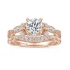 Best Gabriel & Co. Solene - Vintage Inspired 14K Rose Gold Round Diamond Engagement Ring