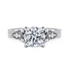 Sale Gabriel & Co. Solene - Vintage Inspired 14K White Gold Round Diamond Engagement Ring