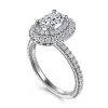 Gabriel & Co. Sonay - 14K White Gold Oval Double Halo Diamond Engagement Ring