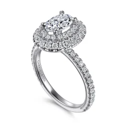 Gabriel & Co. Sonay - 14K White Gold Oval Double Halo Diamond Engagement Ring