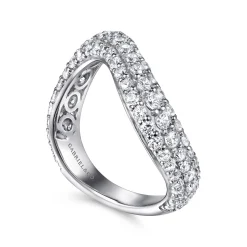 Online Gabriel & Co. Soraya - 14K White Gold Diamond Wave Stackable Ring