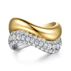 Online Gabriel & Co. Soraya - 14K White Gold Diamond Wave Stackable Ring