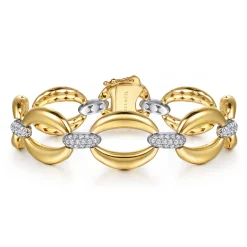 Sale Gabriel & Co. Soraya - 14K White Yellow Gold Diamond Link Chain Bracelet