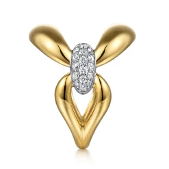 Discount Gabriel & Co. Soraya - 14K White Yellow Gold Diamond Link Chain Ring