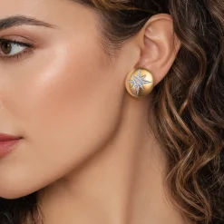Discount Gabriel & Co. Soraya - 14K Yellow Gold Diamond Starburst Stud Earrings