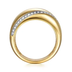 Clearance Gabriel & Co. Soraya - 14K Yellow Gold Diamond Wide Band Ring