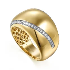 Clearance Gabriel & Co. Soraya - 14K Yellow Gold Diamond Wide Band Ring
