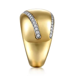 Clearance Gabriel & Co. Soraya - 14K Yellow Gold Diamond Wide Band Ring