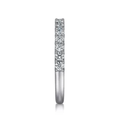 Clearance Gabriel & Co. Sorrento - 14K White Gold Shared Prong Set Diamond Wedding Band - 0.5 ct