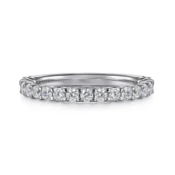 Gabriel & Co. Sorrento - 14K White Gold Shared Prong Set Diamond Wedding Band - 0.75 ct