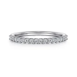 Sale Gabriel & Co. Sorrento - 14K White Gold Shared Prong Set Diamond Wedding Band - 0.25 ct