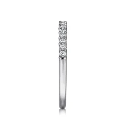 Sale Gabriel & Co. Sorrento - 14K White Gold Shared Prong Set Diamond Wedding Band - 0.25 ct