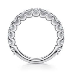 Gabriel & Co. Sorrento - 14K White Gold Shared Prong Set Diamond Anniversary Band - 1.5 ct