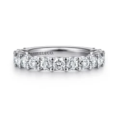 Gabriel & Co. Sorrento - 14K White Gold Shared Prong Set Diamond Anniversary Band - 1.5 ct