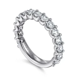 Gabriel & Co. Sorrento - 14K White Gold Shared Prong Set Diamond Anniversary Band - 1.5 ct