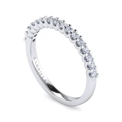 Hot Gabriel & Co. Sorrento - 14K White Gold Shared Prong Set Diamond Wedding Band - 0.33 ct