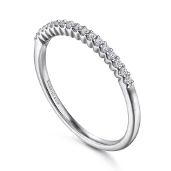 Outlet Gabriel & Co. Sorrento - 14K White Gold Shared Prong Set Diamond Wedding Band - 0.1 ct
