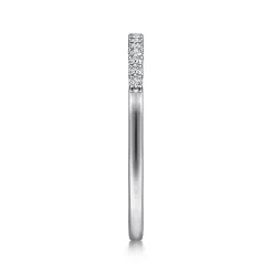 Outlet Gabriel & Co. Sorrento - 14K White Gold Shared Prong Set Diamond Wedding Band - 0.1 ct