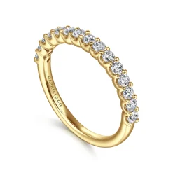 Online Gabriel & Co. Sorrento - 14K Yellow Gold Shared Prong Set Diamond Wedding Band - 0.5 ct
