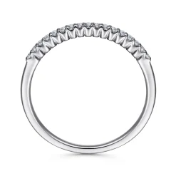 New Gabriel & Co. Sorrento - Platinum Shared Prong Set Diamond Wedding Band - 0.1 ct